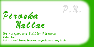 piroska mallar business card